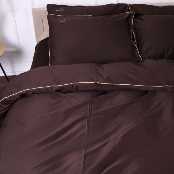 Фото - Комплект постельного белья MirSon King Size 0211 Cacao Corner Сатин 220х240 см (2200008712518)